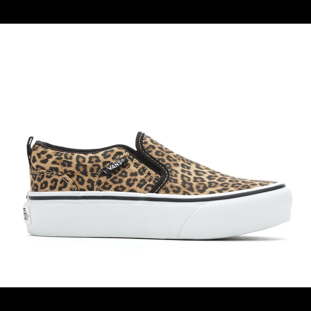 PLATFORM CHEETAH VANS WOMENS 7.5 MENS 6